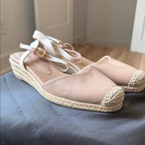 Womens Blush Dream Pairs Leather Espadrille Slingback Flats